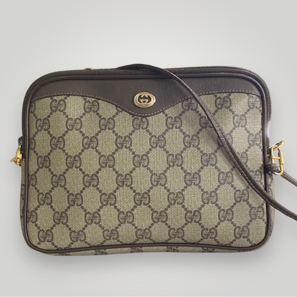 Vintage Gucci Accessory Collection “GG” Logo Supreme Coated Canvas Crossbody Bag - Picture 1 of 14
